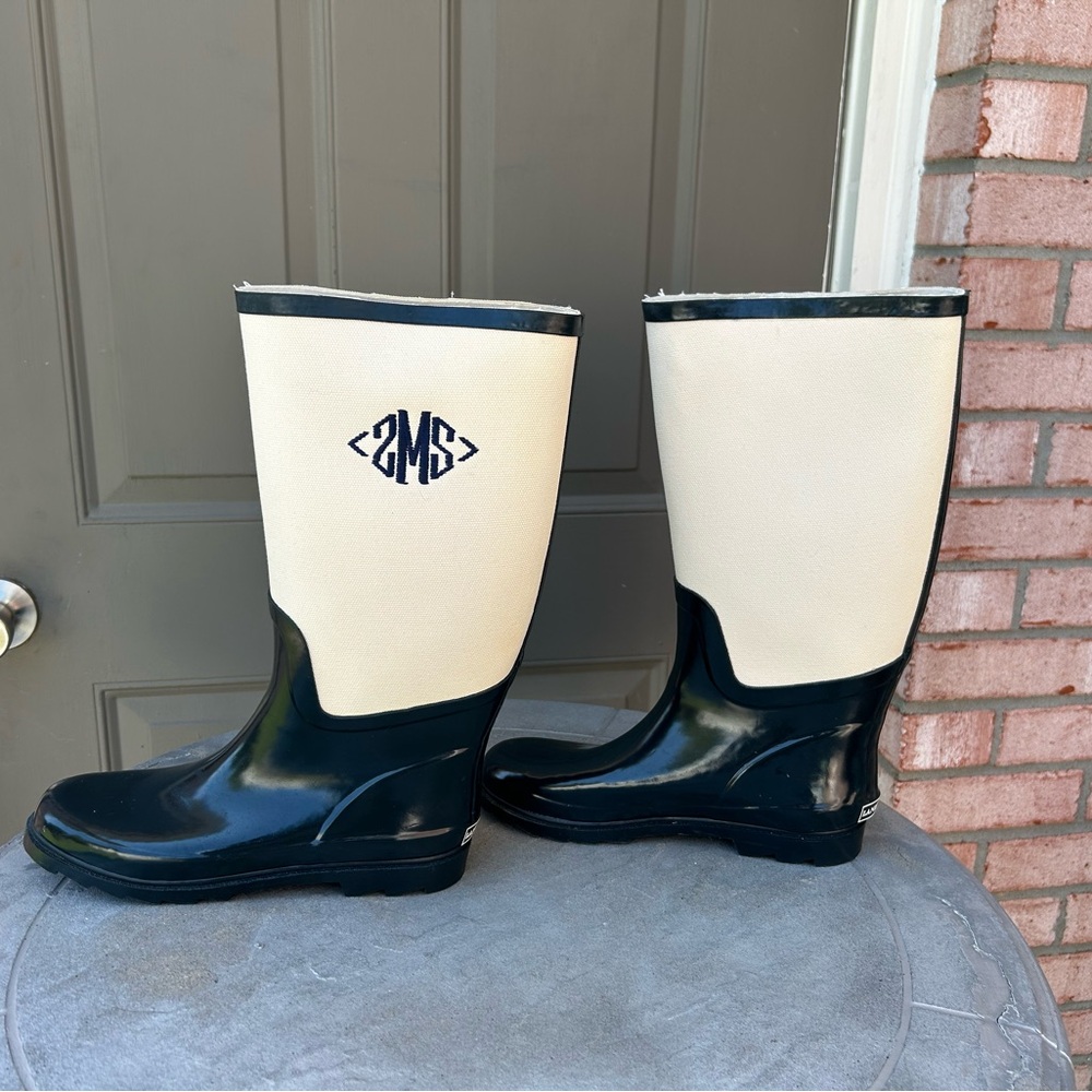 Land’s End Women Canvas Shaft Wellies Rain Boots